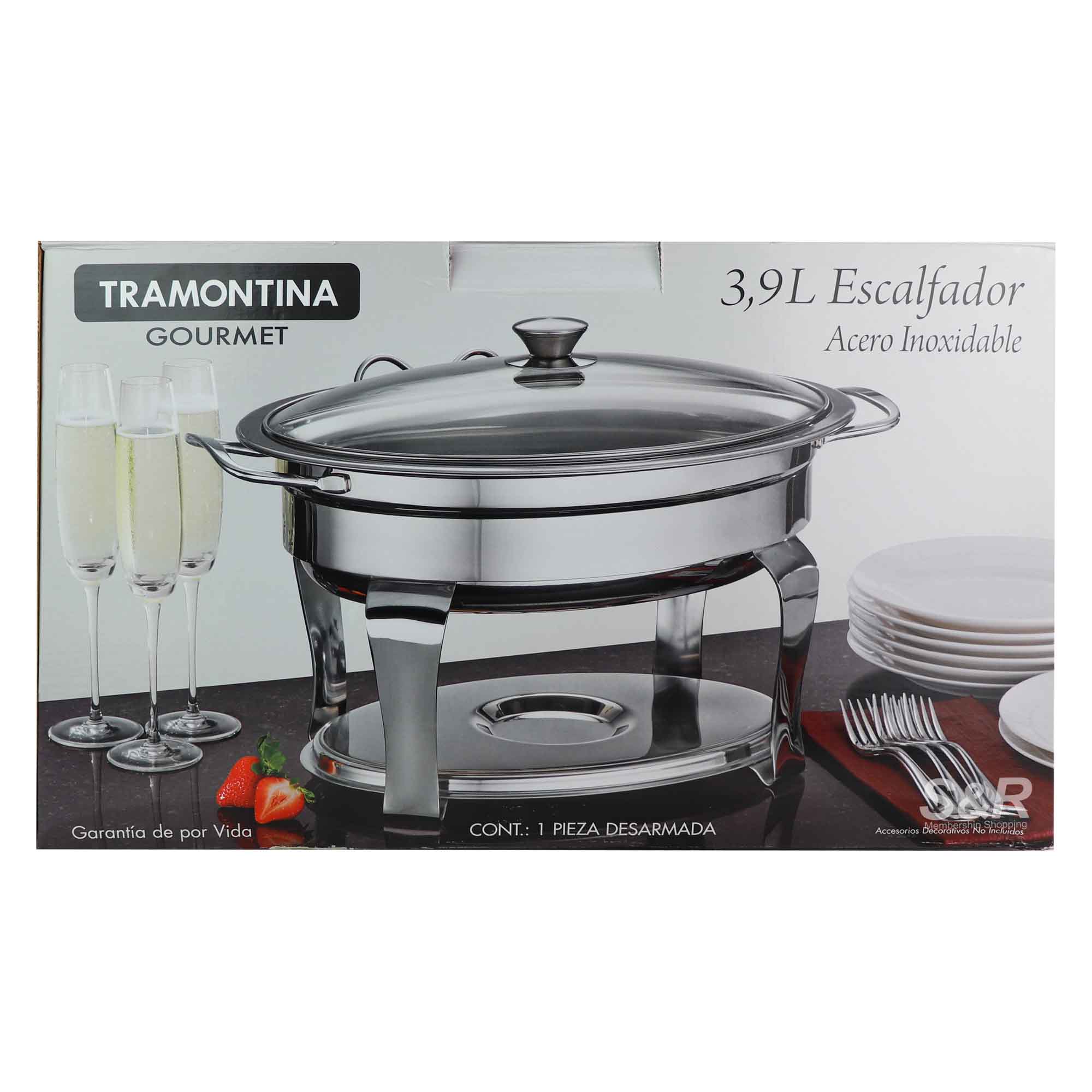 Tramontina Gourmet 3.9L Stainless Steel Chafing Dish 1 set Tramontina Gourmet 3.9L Stainless Steel Chafing Dish 1 set